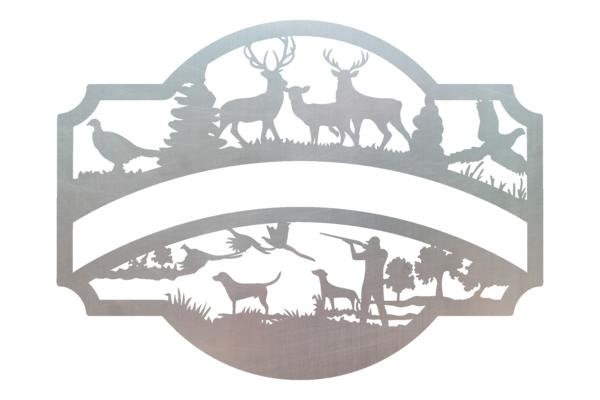 hunting scene customized with your name heavy 10ga metal 3' wide