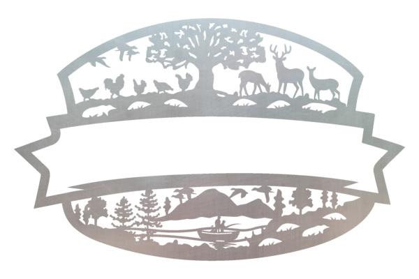 hunting scene customized with your name 3' wide 10ga steel 30595