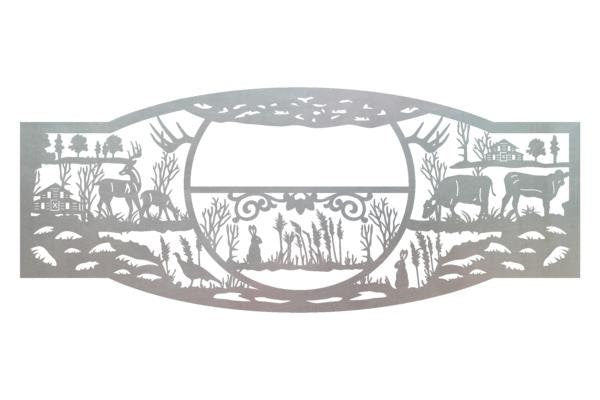 Metal Sign with wildlife cows customized with your name 72” wide large heavy gauge sign