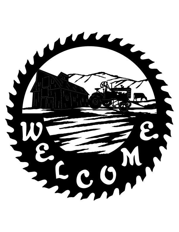 3ft Metal Sign with WELCOME farm scene