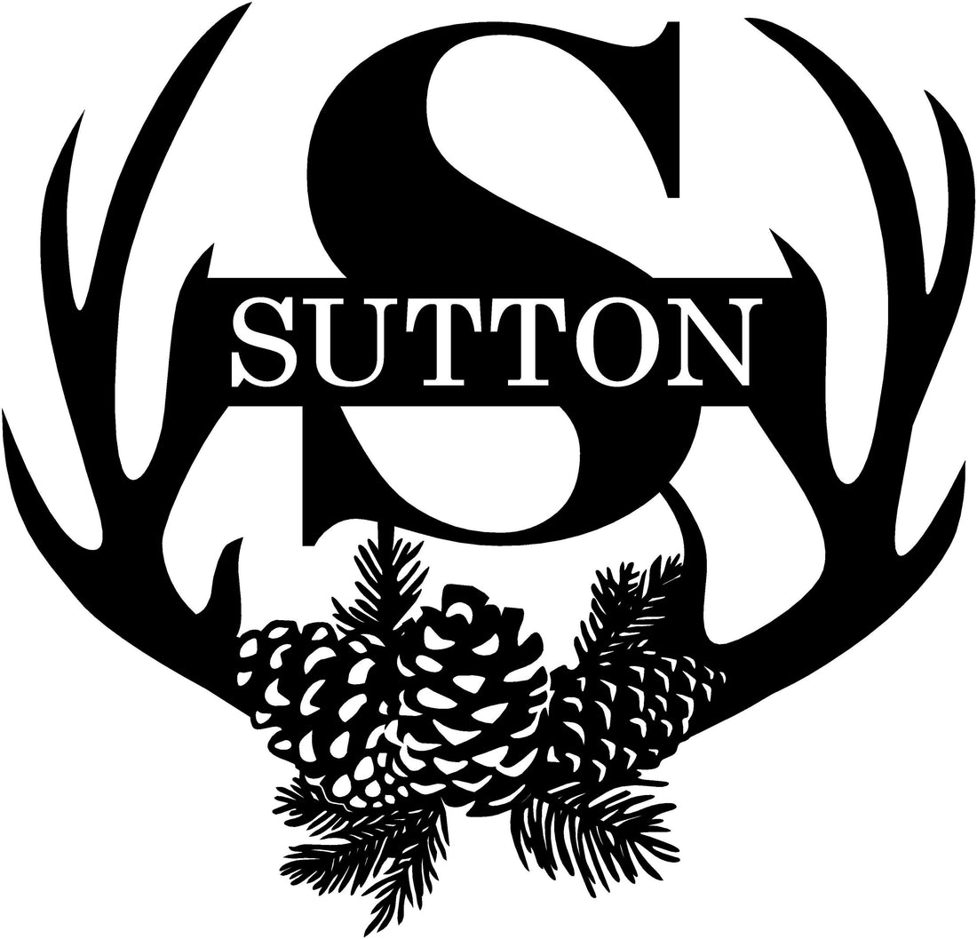 Metal Antler Monogram, Door Monogram, Family Name Sign, Cabin Decor, Hunting Decor, Antler Sign, Deer Antler Monogram, Metal Door Monogram