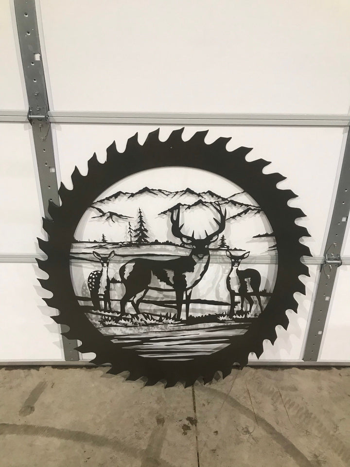 3ft Metal Sign with WELCOME DEER scene