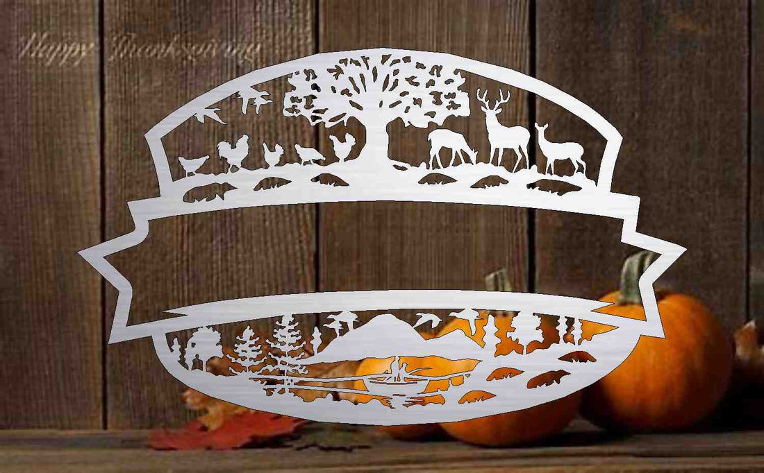 hunting scene customized with your name 3' wide 10ga steel 30595