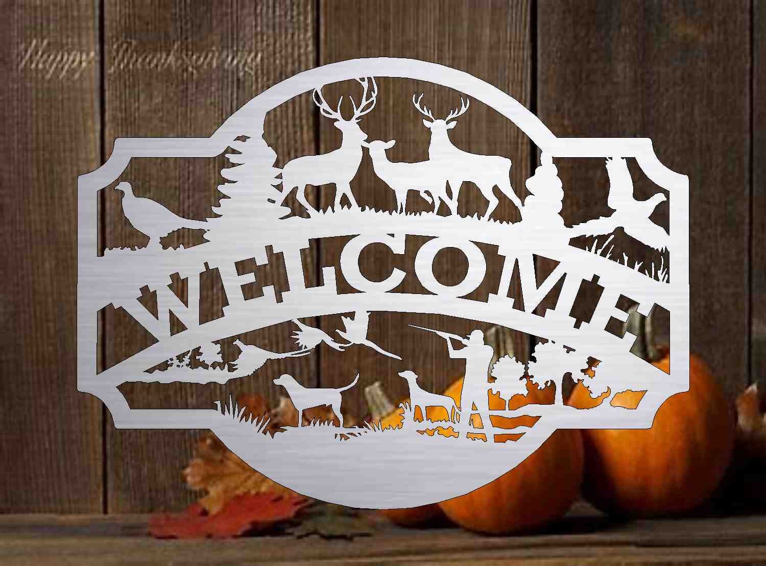 hunting scene customized with your name heavy 10ga metal 3' wide