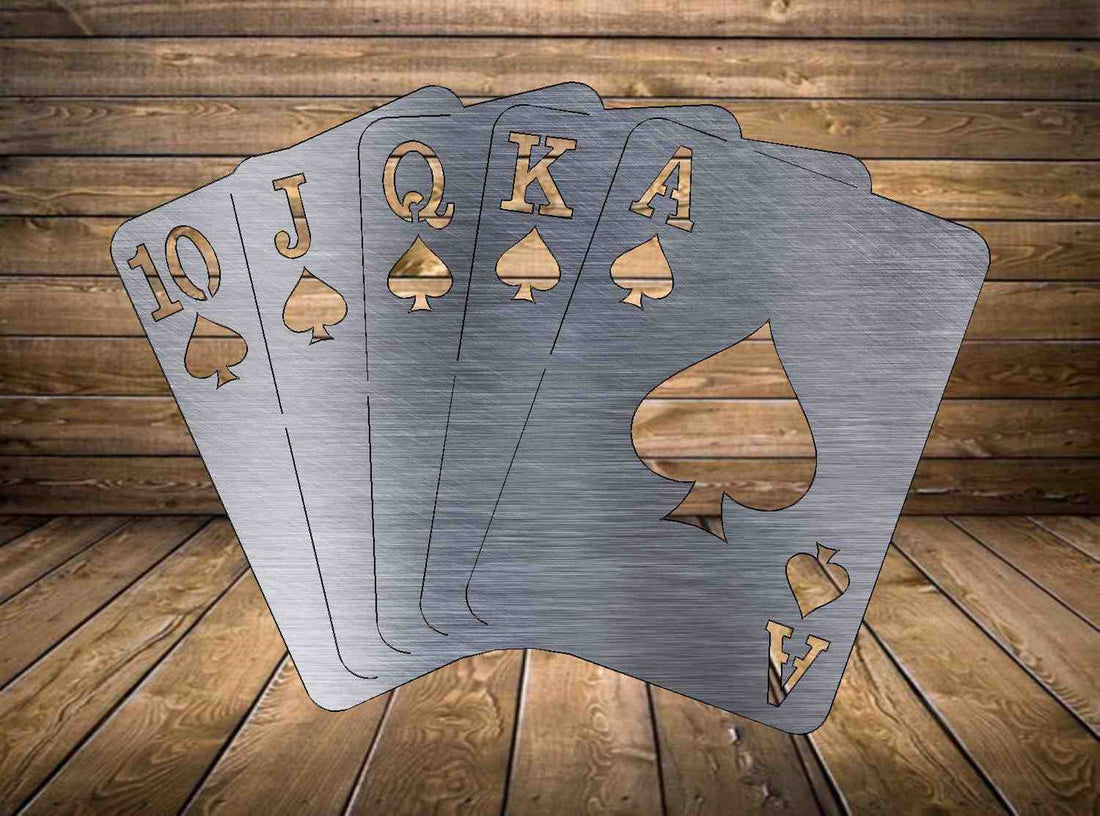 royal flush metal sign man cave sign game room sign, poker room decor