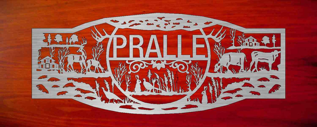 Metal Sign with wildlife cows customized with your name 72” wide large heavy gauge sign