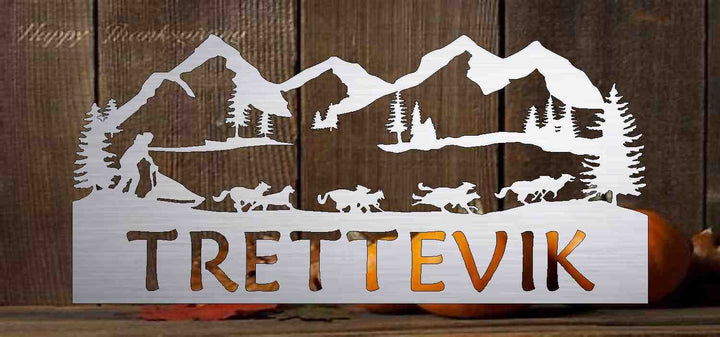 DOG SLED customized with your name heavy 10ga metal sign