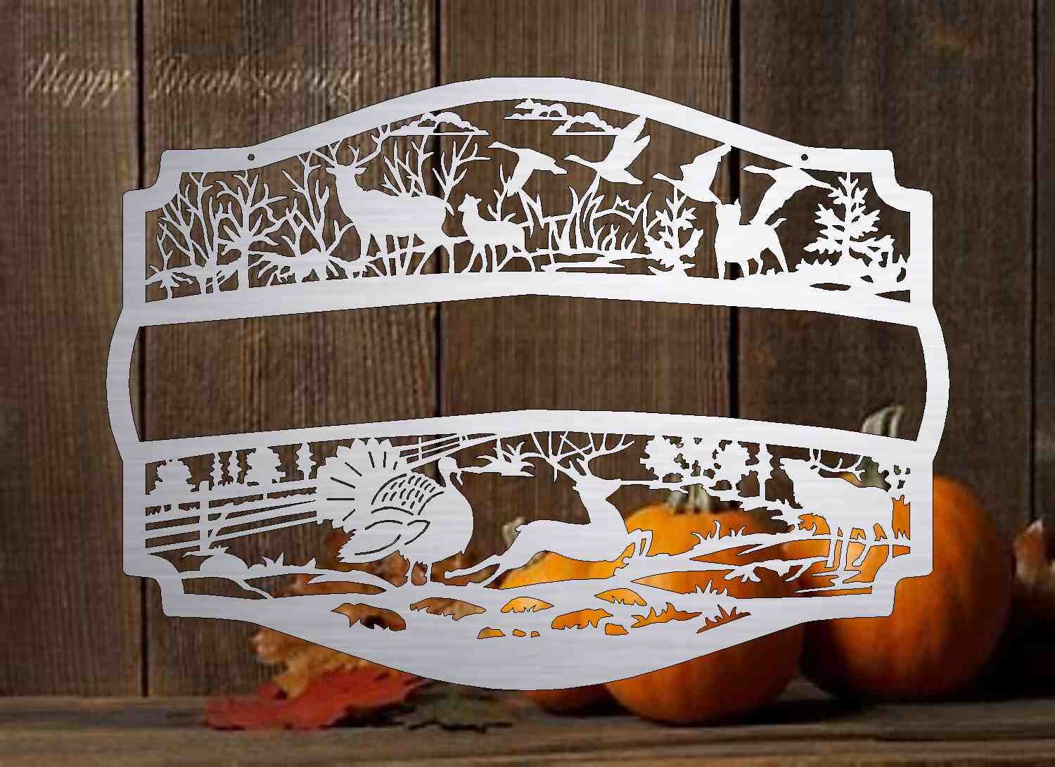 Custom Metal Sign with wildlife scene customized with your name 30938 3' wide