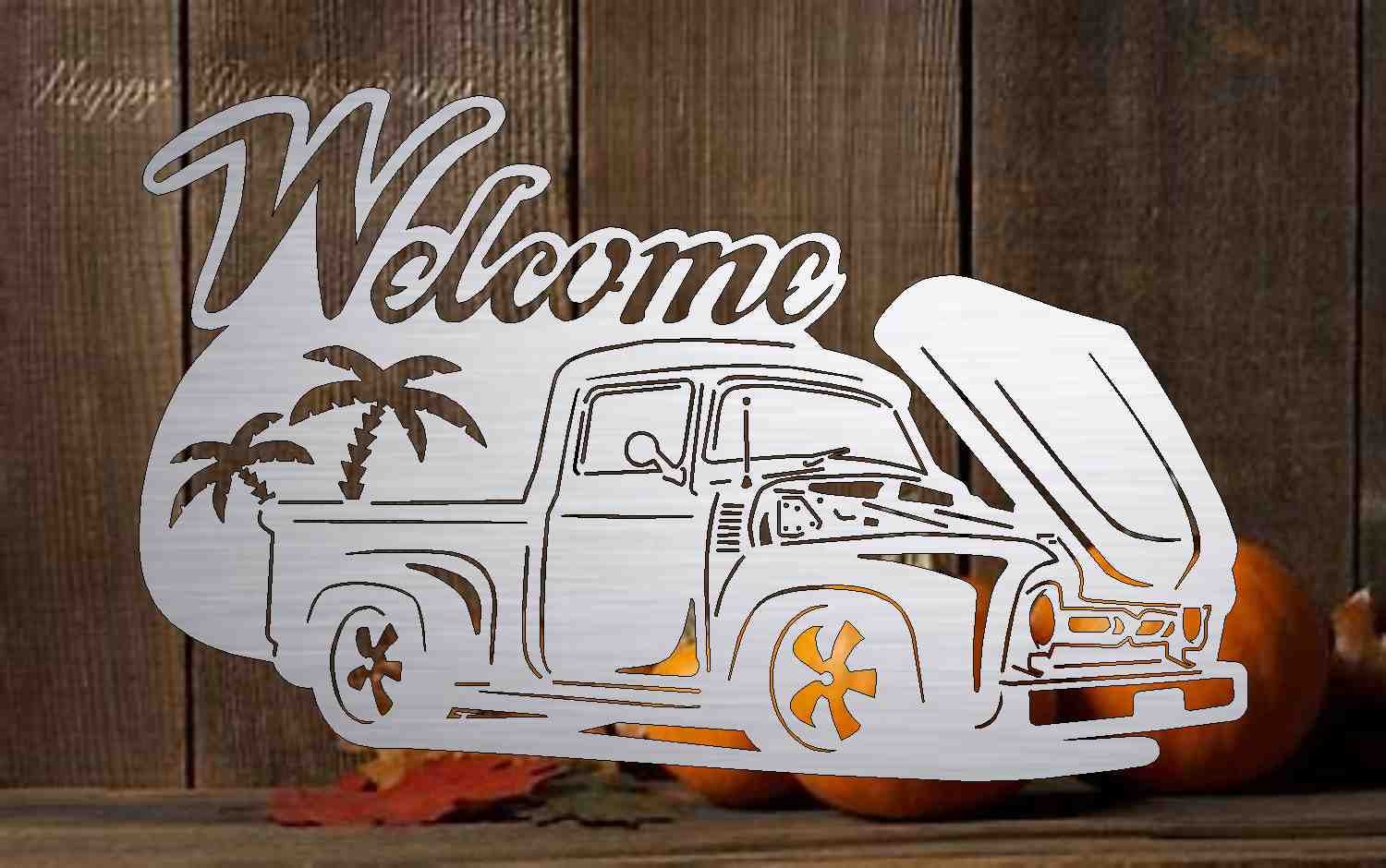 truck palm trees welcome 7581