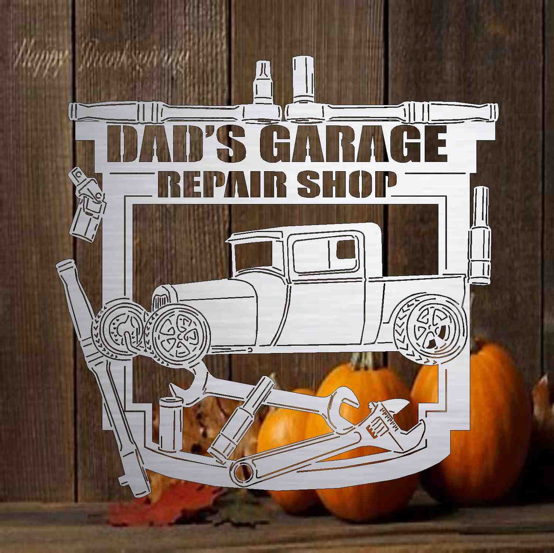 dads garage and repair shop Man cave car and wernch sign 839