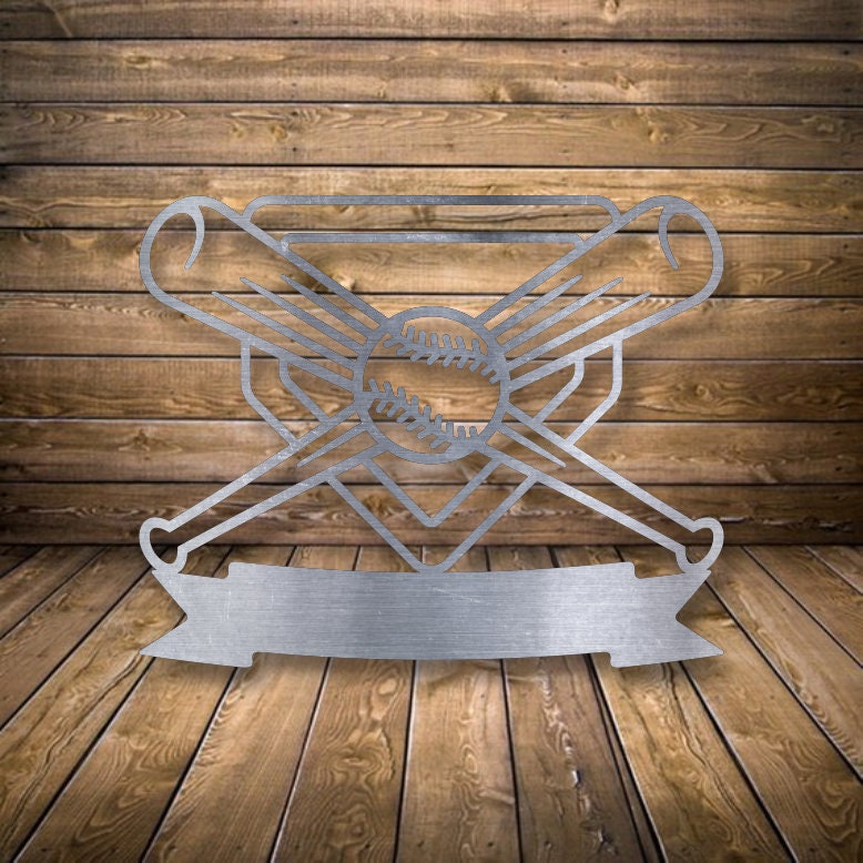 baseball Monogram Sign - Personalized Metal Sign - Home Decor - Monogram Gifts - Patio Decor - baseball Art , Door Monogram,