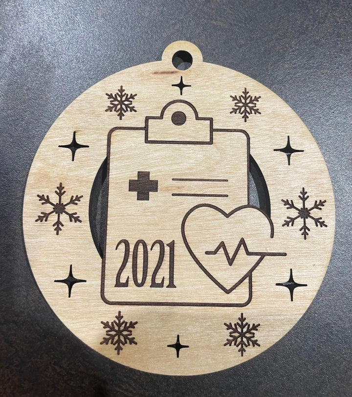 Doctor or nurse Christmas ornament customized with your name or year