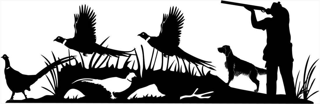 Metal Sign pheasant hunting scene customized with your name 46” wide