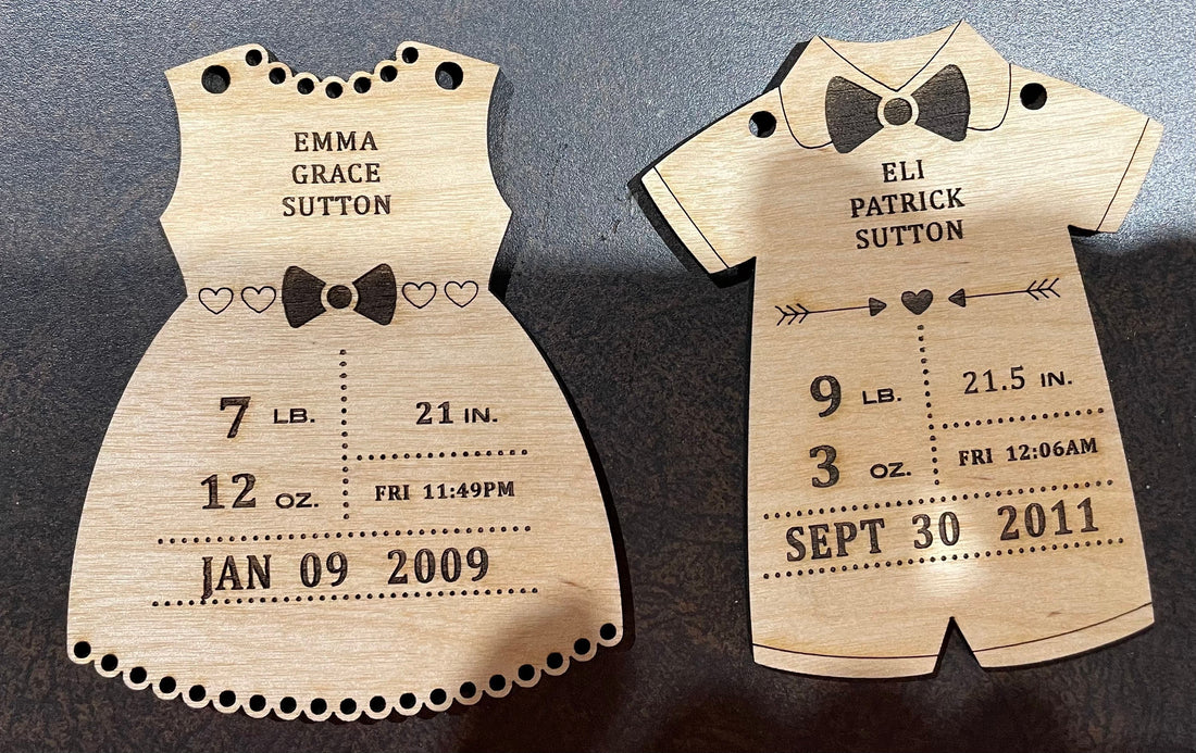 Baby’s first Christmas ornament customized with your name and birth information