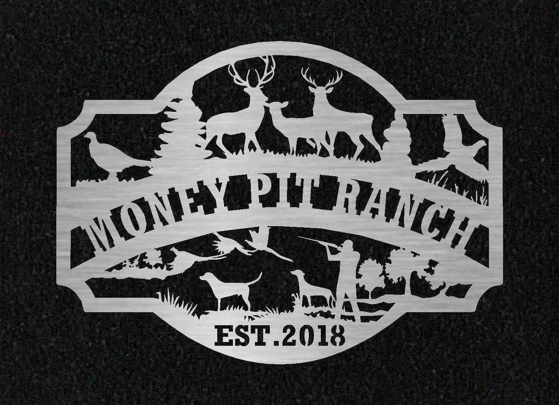 hunting scene customized with your name heavy 10ga metal 3' wide