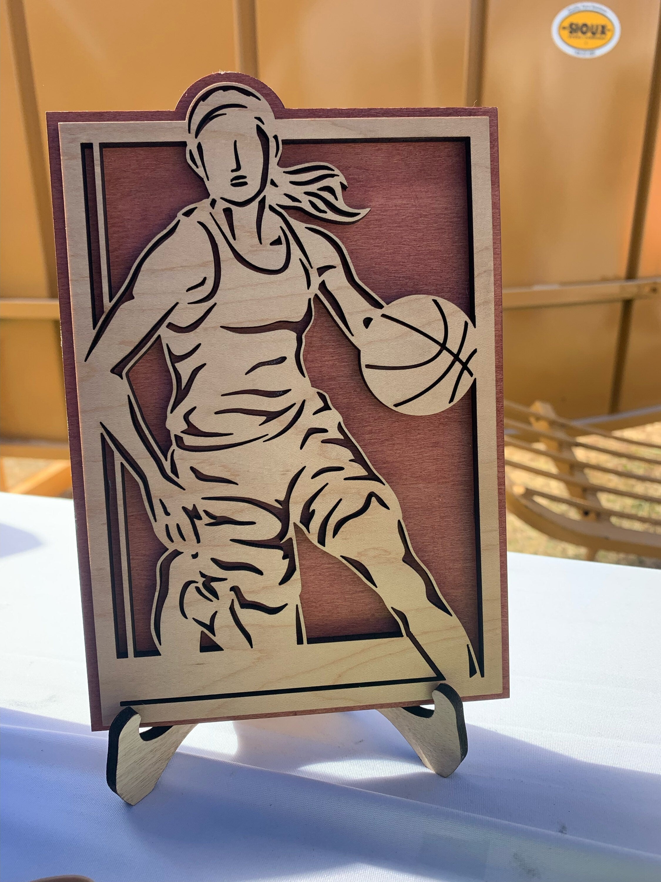 Soft ball player customized with your name and # with easel stand I can do any sport just leave the sport you want in the comments