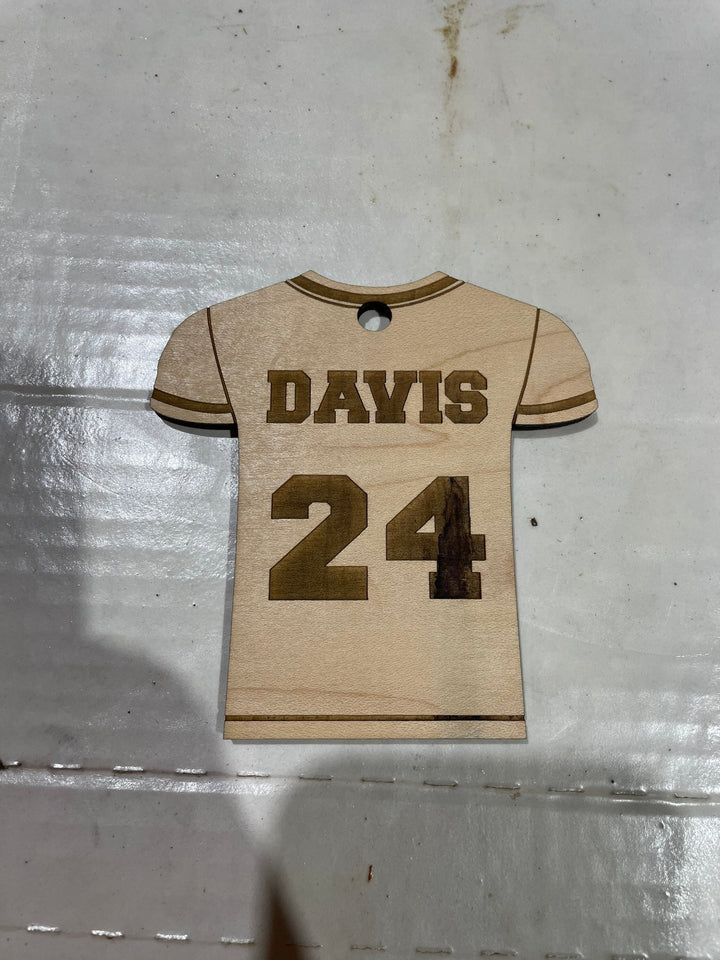 Football player Christmas ornament customized with your name and #