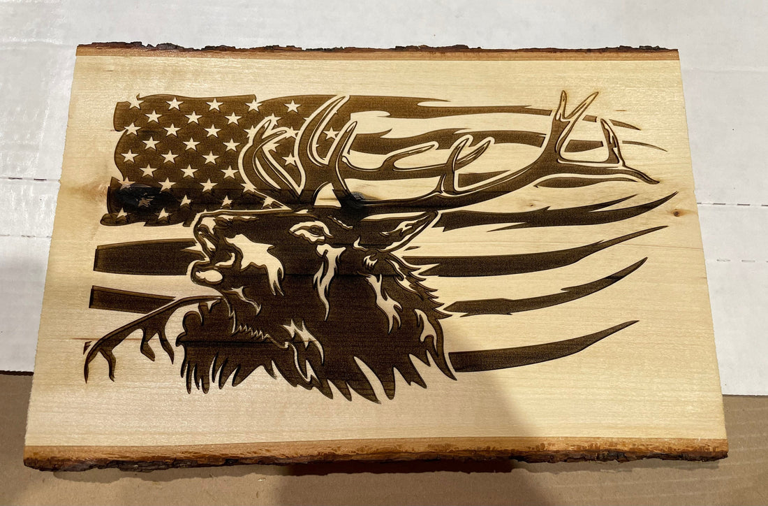 Lazer engraved wooden live edge board with your favorite design engraved