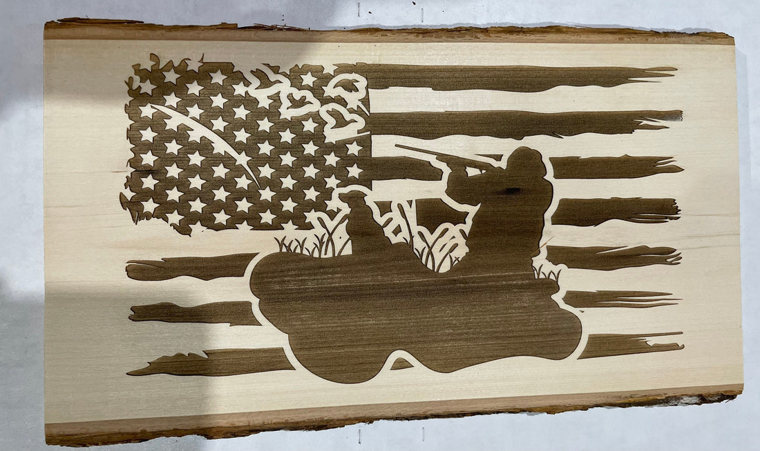 Lazer engraved wooden live edge board with your favorite design engraved