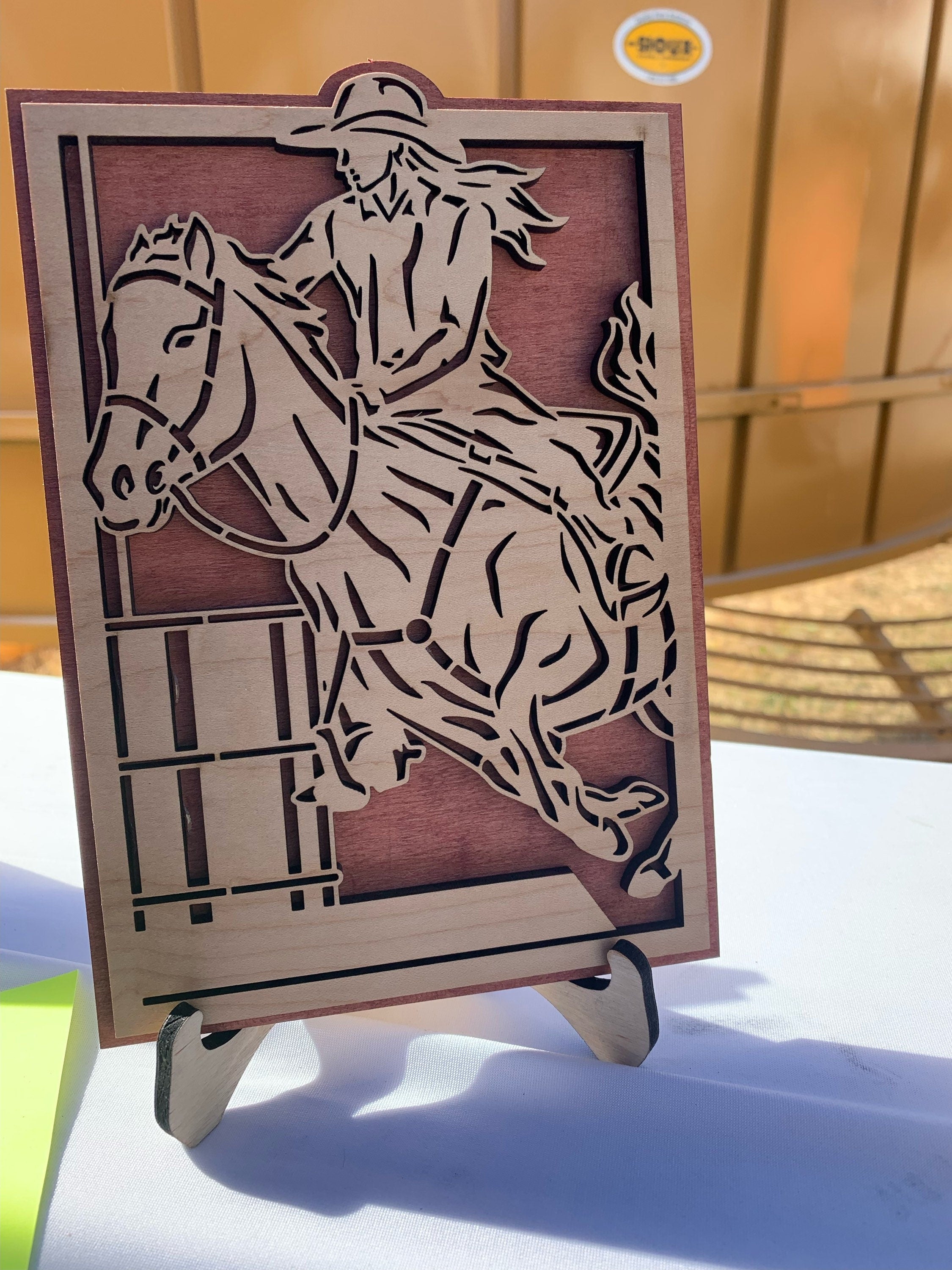 Football player customized with your name and # with easel stand