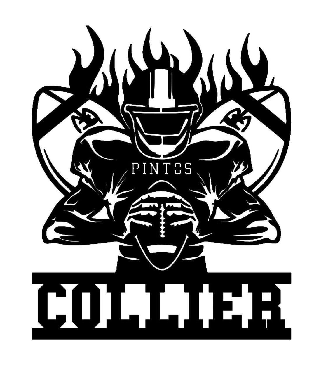 Football player monogram Sign,Metal Art and Home Decor,Gifts Personalized with your text