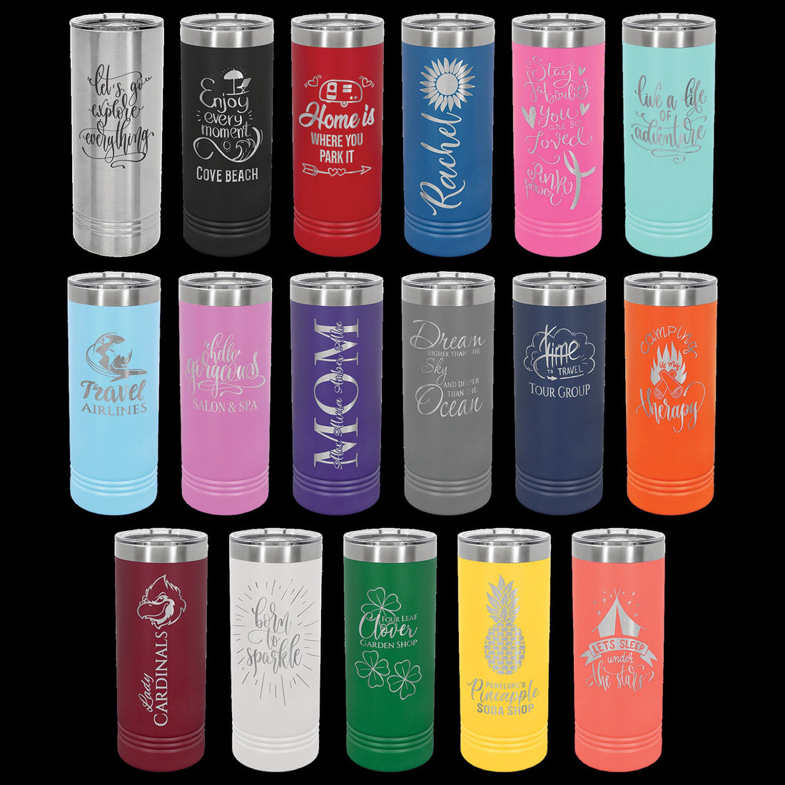 Polar Camel 22 OZ skinny Tumbler with slider lid Customized