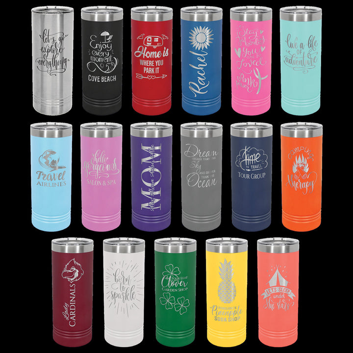 Polar Camel 22 OZ skinny Tumbler with slider lid Customized