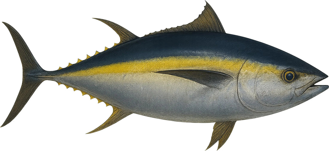 yellow fin Tuna fish printed  Metal Sign Exterior or Interior