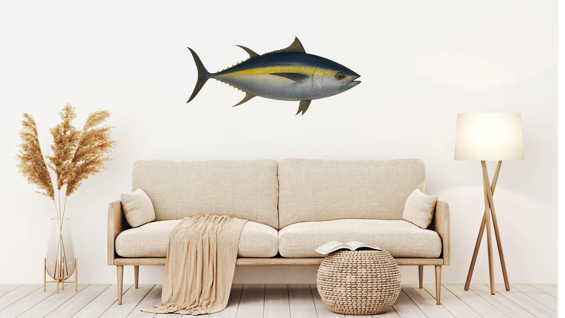 yellow fin Tuna fish printed Metal Sign Exterior or Interior