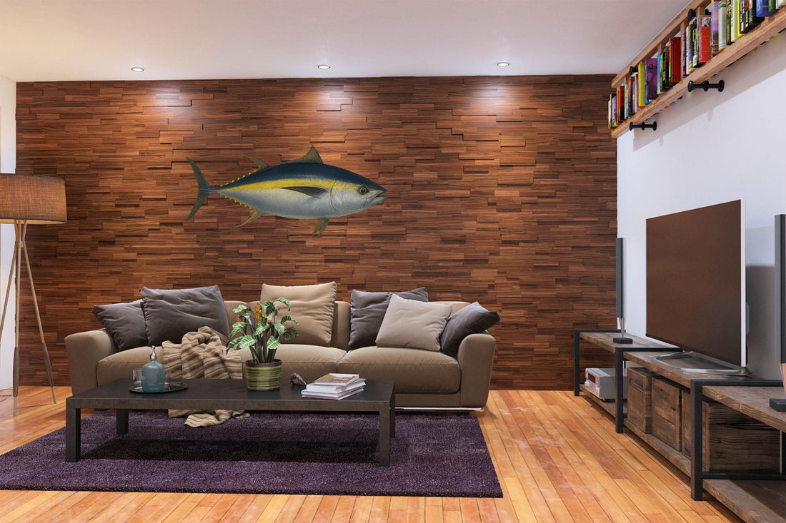 yellow fin Tuna fish printed Metal Sign Exterior or Interior