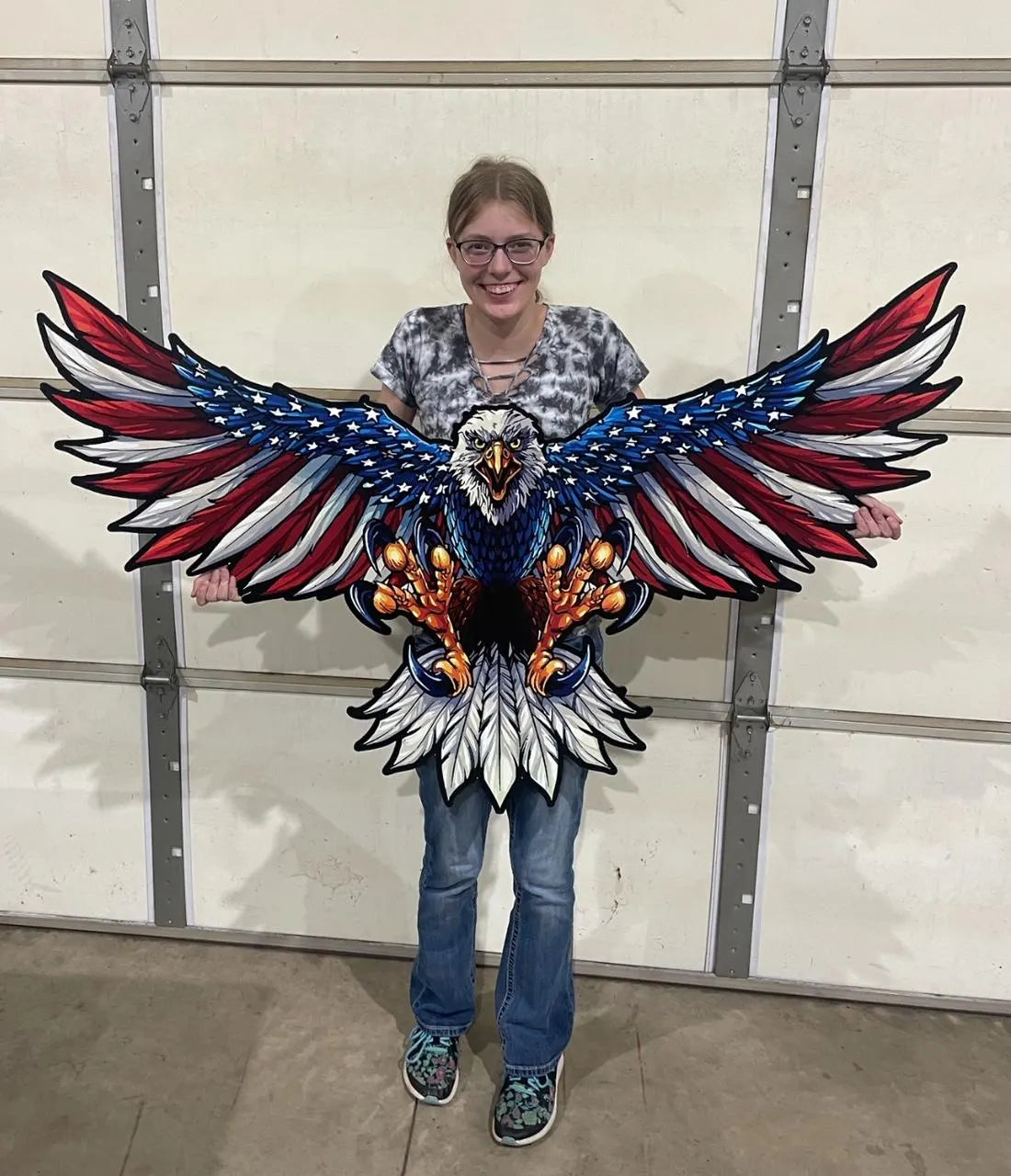 Eagle flag  Metal Sign Exterior or Interior