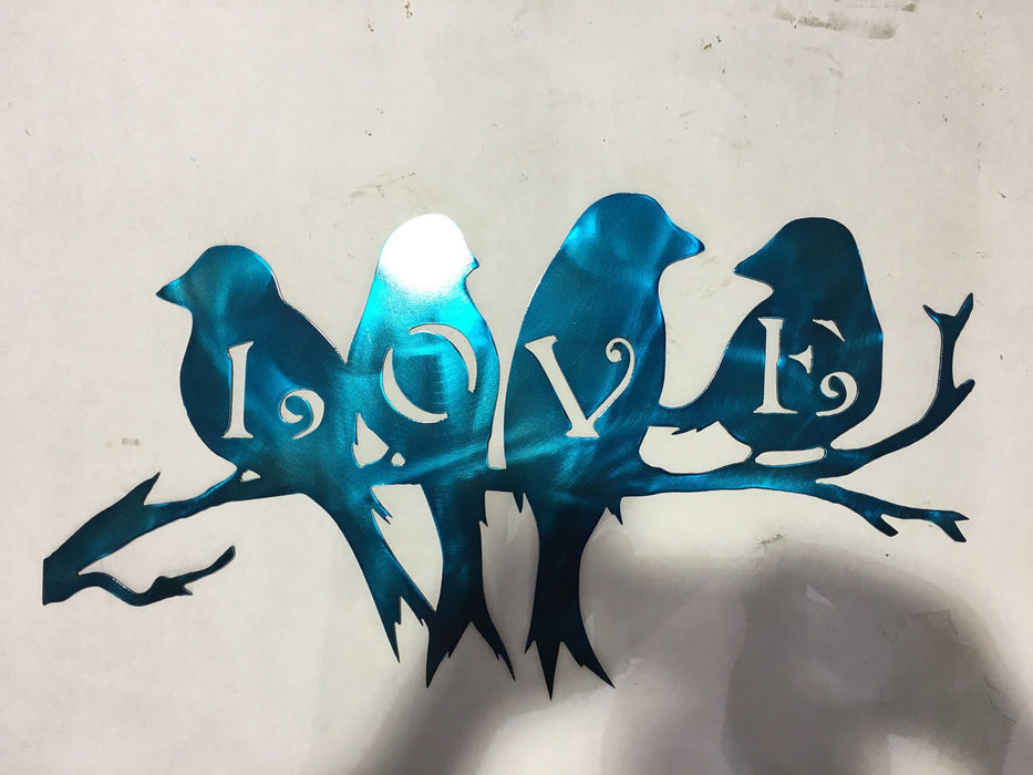 Love birds 14ga metal art powder coated