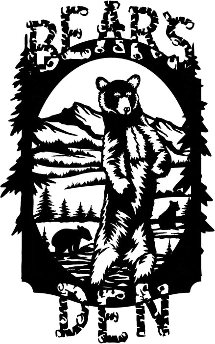 23in wide x 3ft tall Metal Sign with bears den