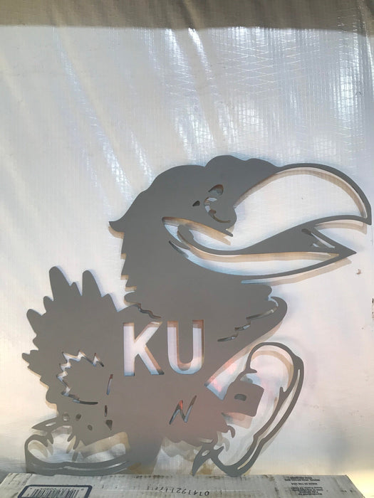 KU jayhawk metal art wall decor