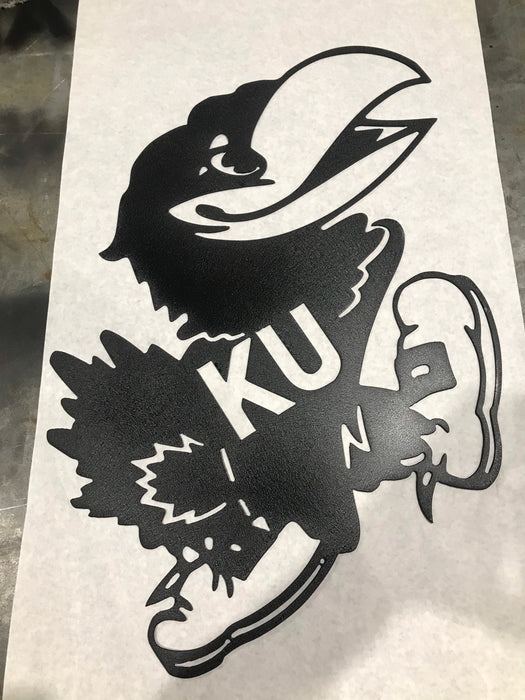 KU jayhawk metal art wall decor