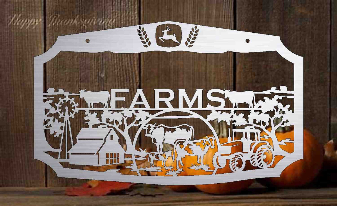 3ft Metal Sign with barn  customized with your name 30375