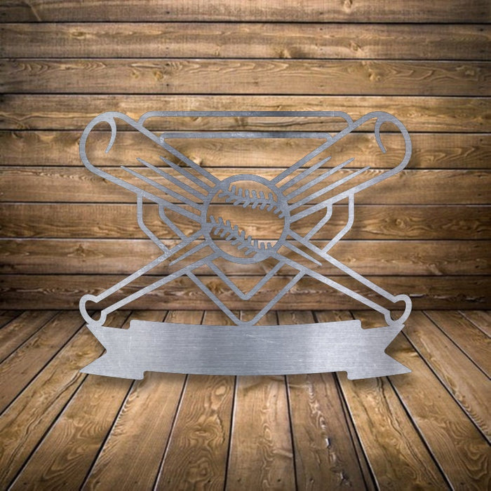 baseball Monogram Sign - Personalized Metal Sign -  Home Decor - Monogram Gifts - Patio Decor - baseball Art , Door Monogram,