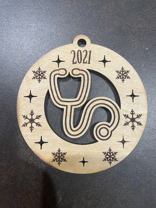 Doctor or nurse Christmas ornament customized with your name or year