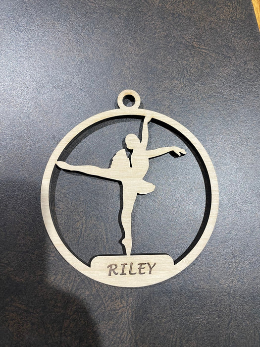 Dance ballet Christmas ornament customized with your name and #